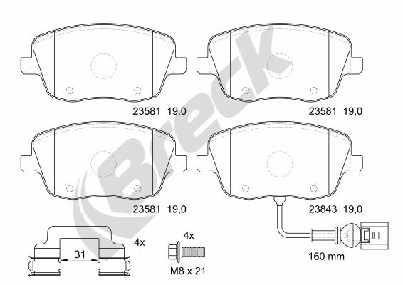 Set placute frana,frana disc 23581 00 702 10 BRECK